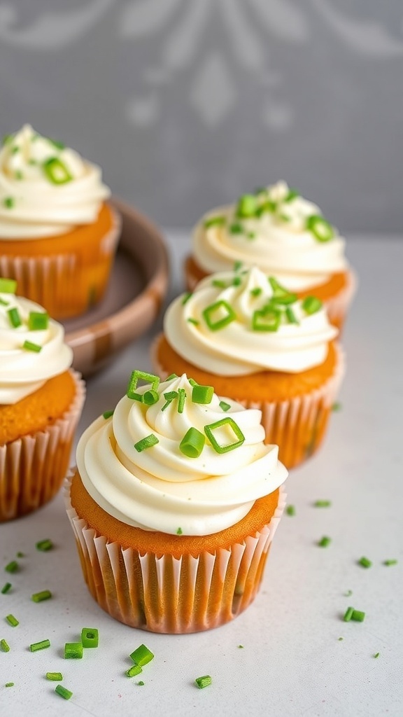 A tray of dog-themed cupcakes decorated with frosting and edible eyes.