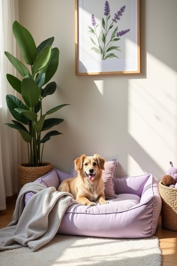 calming lavender scented dog bed