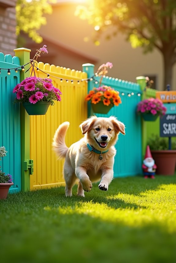 colorful dog fencing ideas