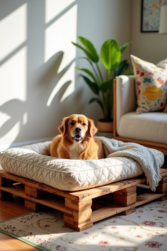 comfortable wooden pallet bed