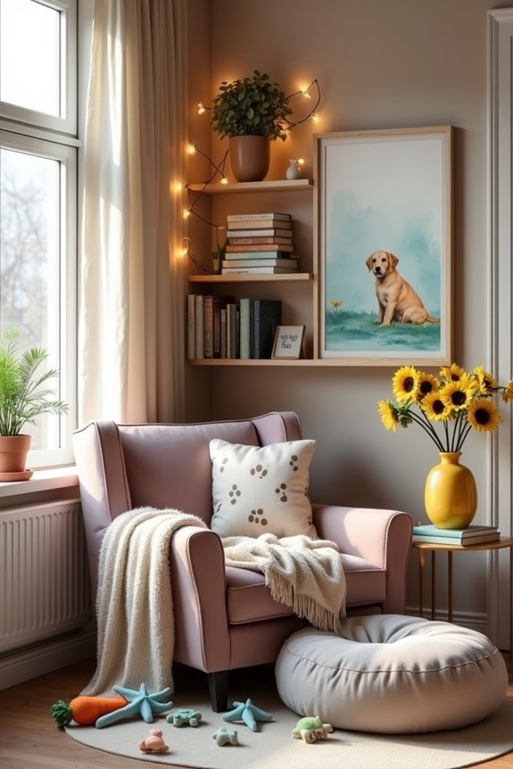 cozy reading corner for dogs