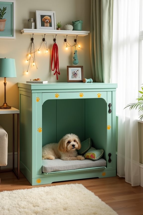creative dog crate makeover