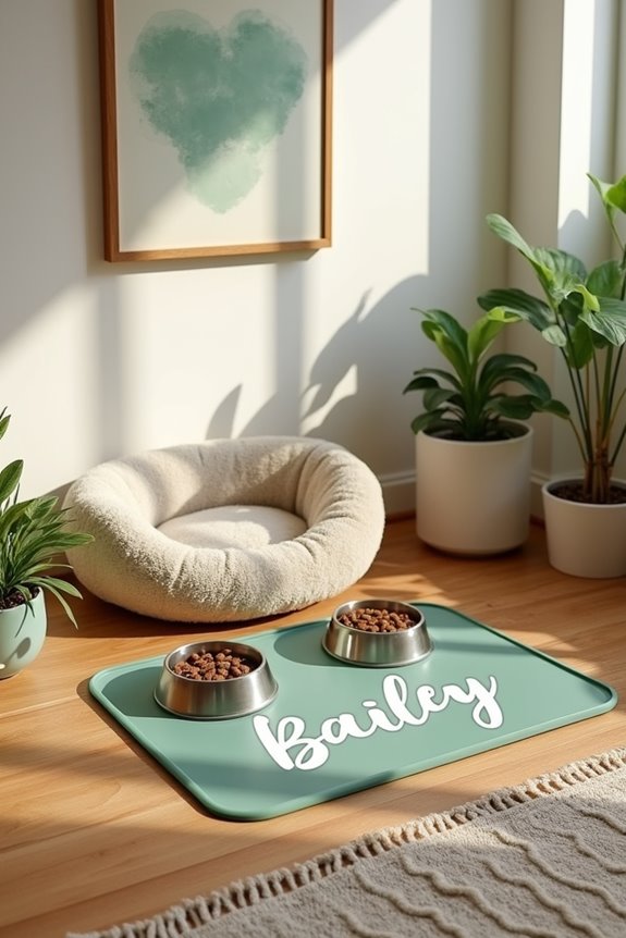 customizable pet feeding mat