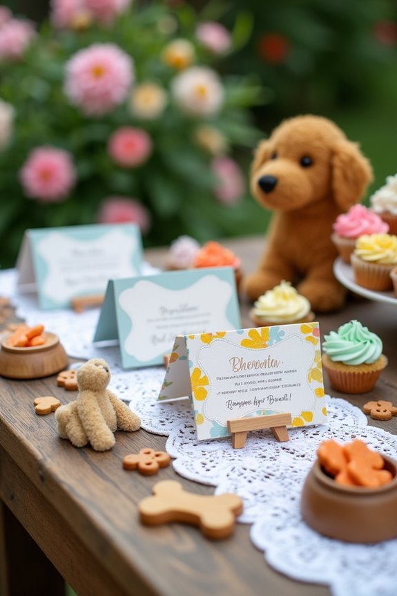 doggy themed wedding escort cards