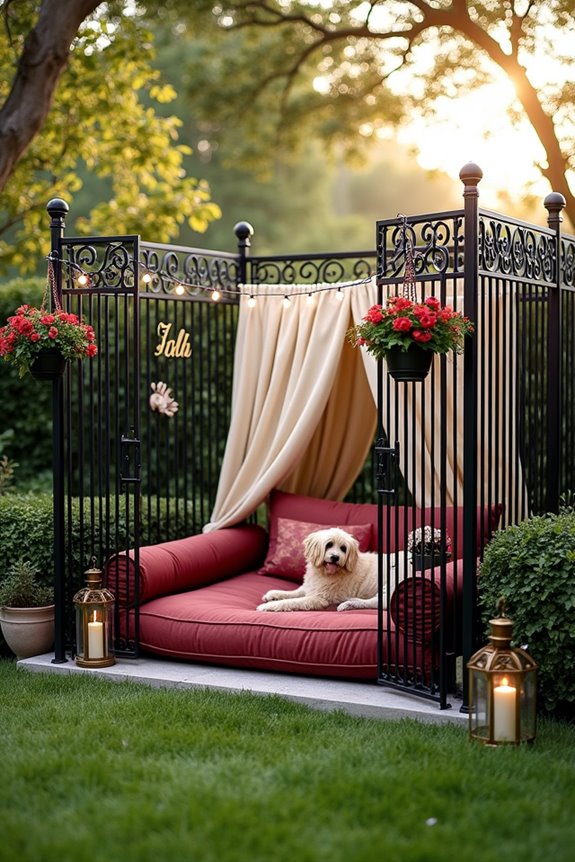 elegant wrought iron dog pen