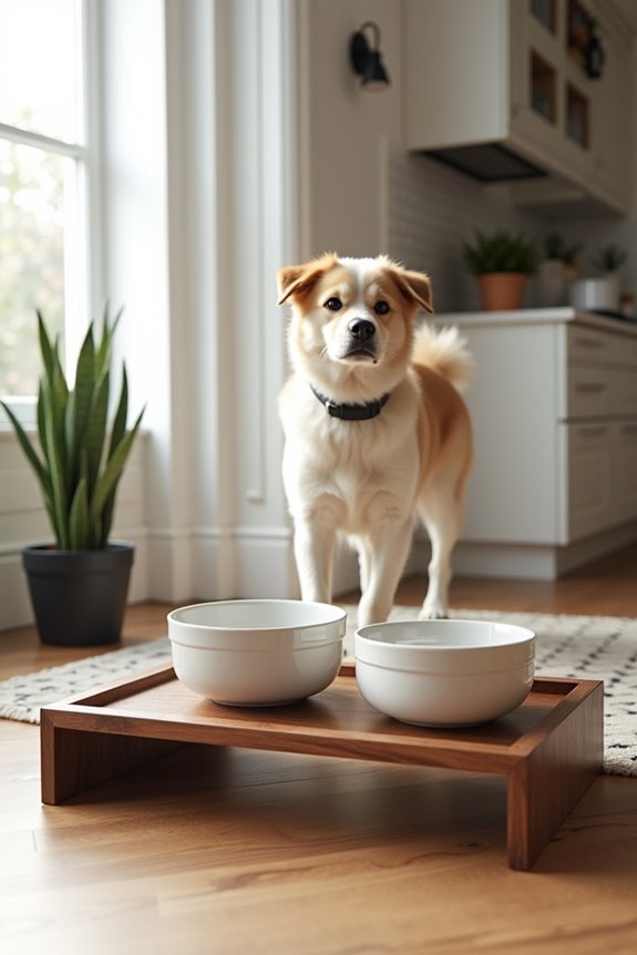 elevated stylish dog dining