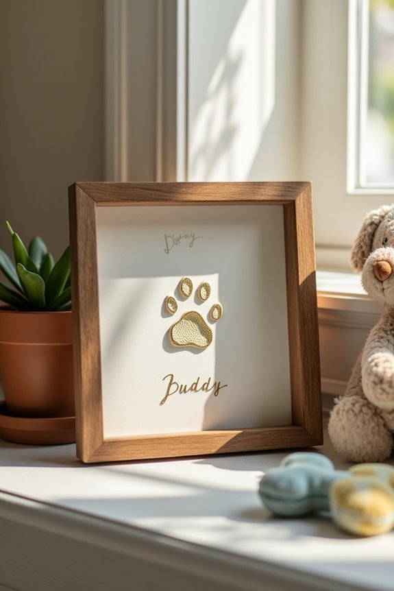 paw print memorial keepsake