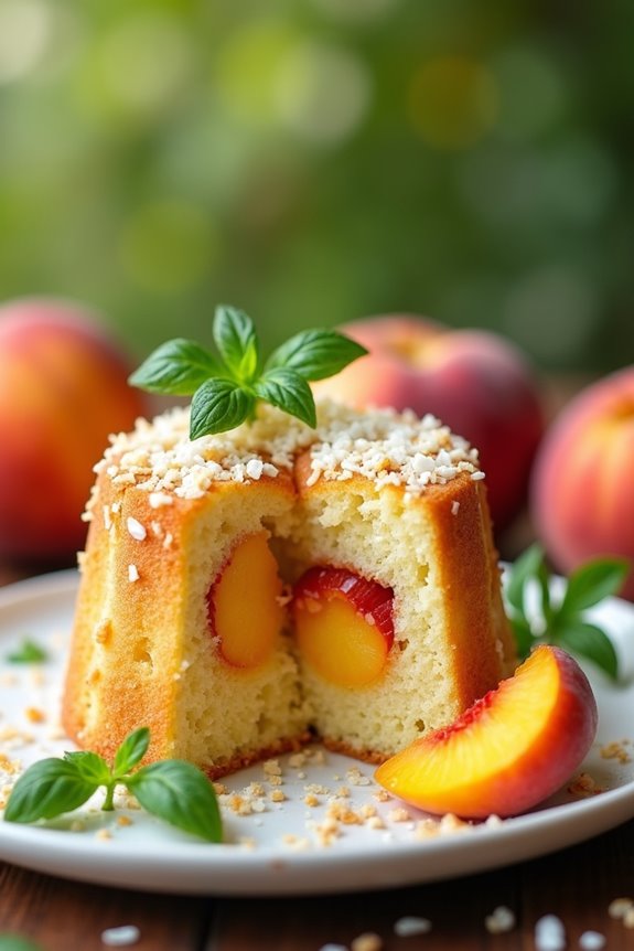 peach and vanilla cake