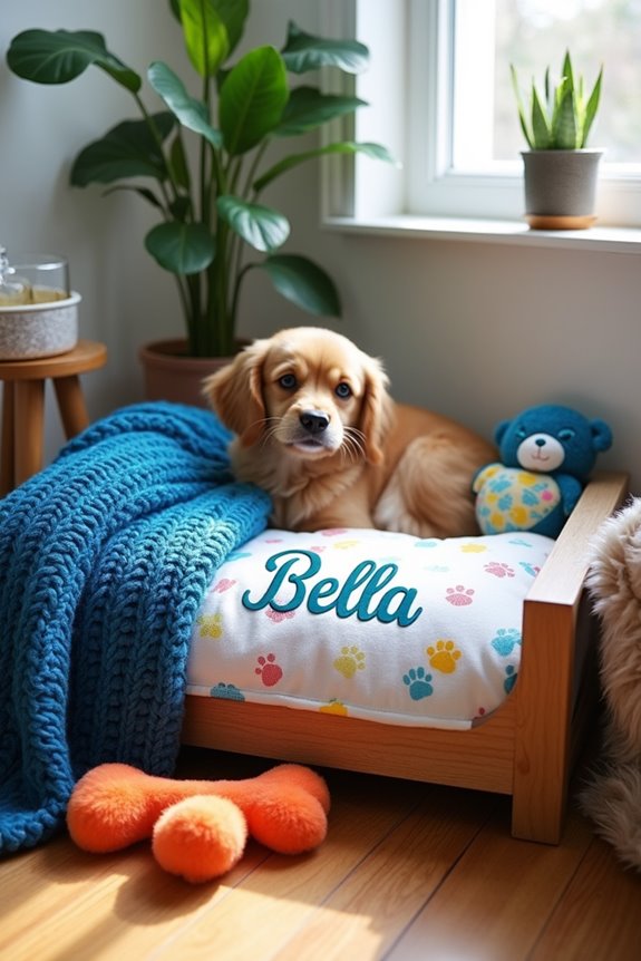 personalized cozy dog bed