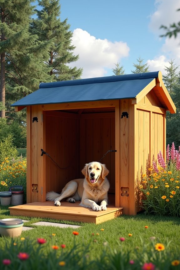 retractable roof dog kennel