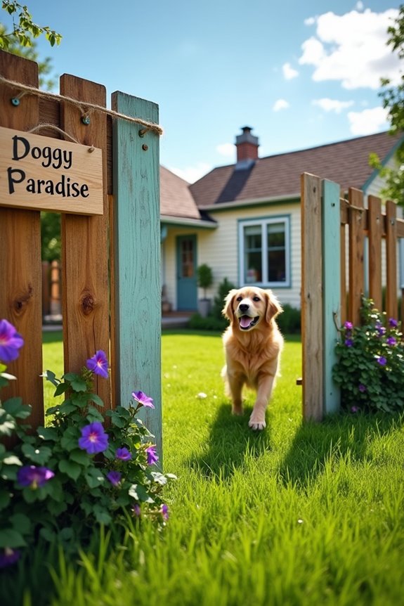 rustic wooden dog fence
