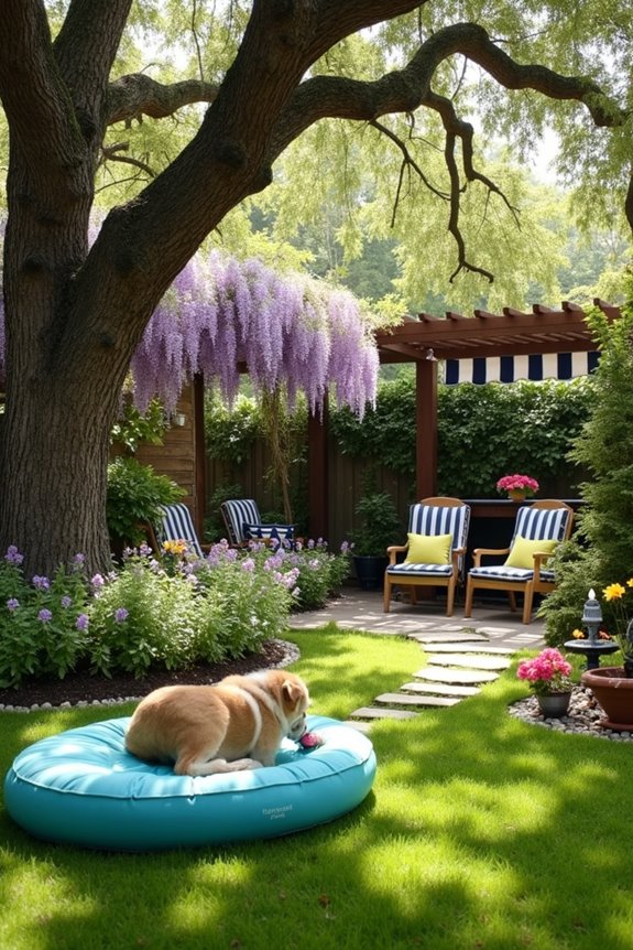 shaded backyard resting spots