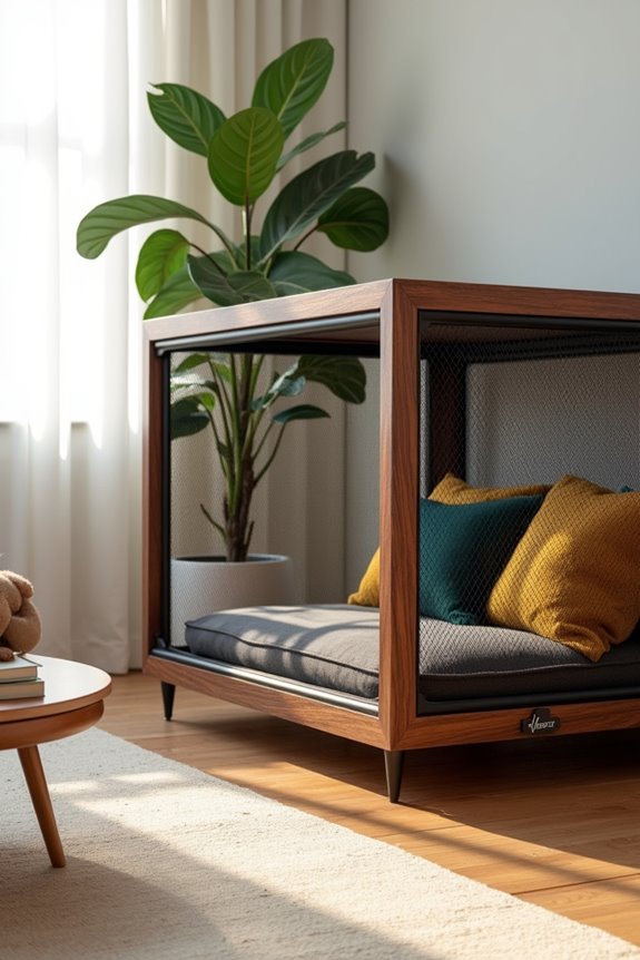 sleek and modern pet crate