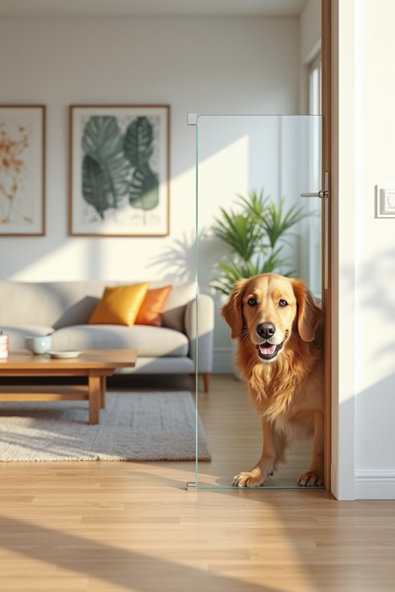 stylish glass pet barrier