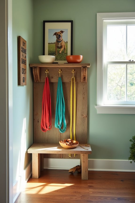 stylish leash wall hooks