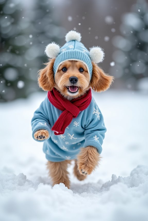 winter dog costume fun