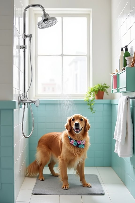 adjustable height dog washing