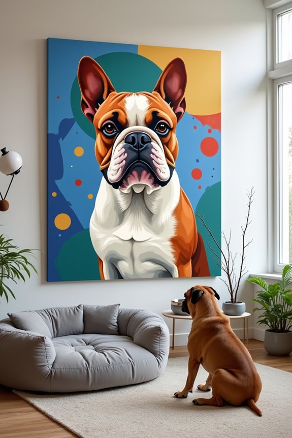 bulldog inspired abstract artwork