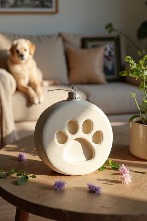 ceramic paw print keepsake