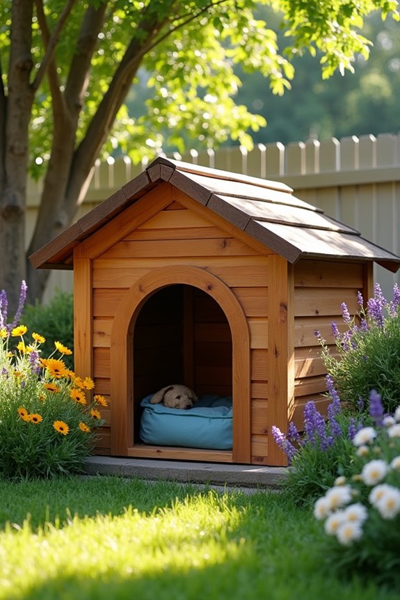 charming outdoor cedar doghouse