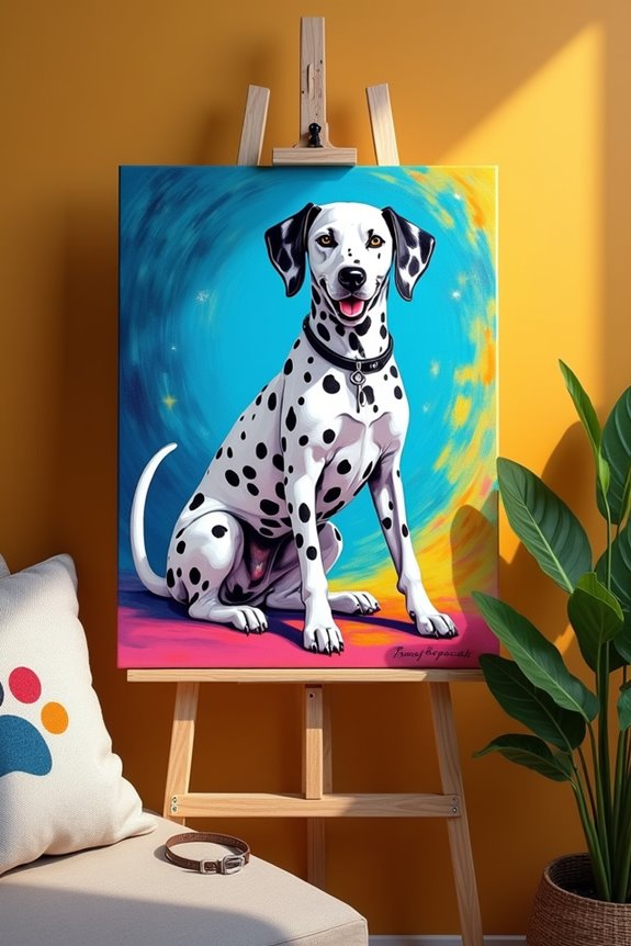 colorful dalmatian art project