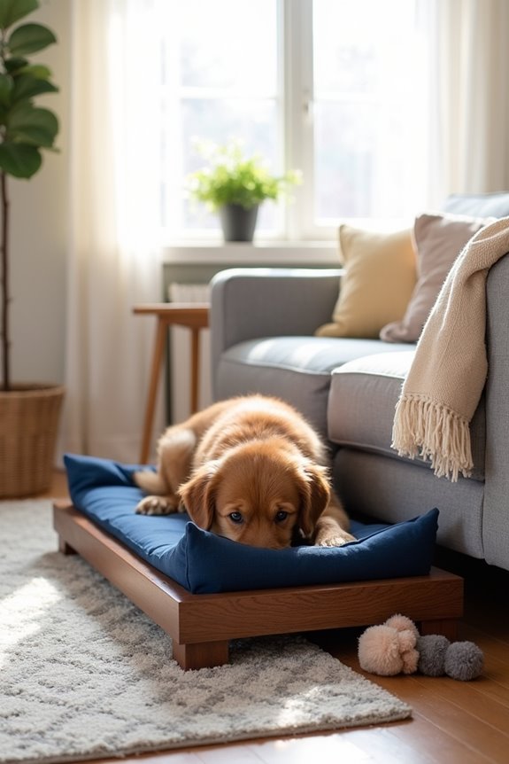 cozy diy raised dog bed