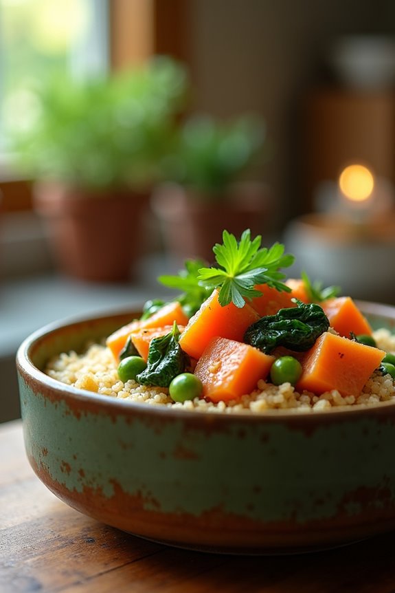 cozy salmon spinach stew