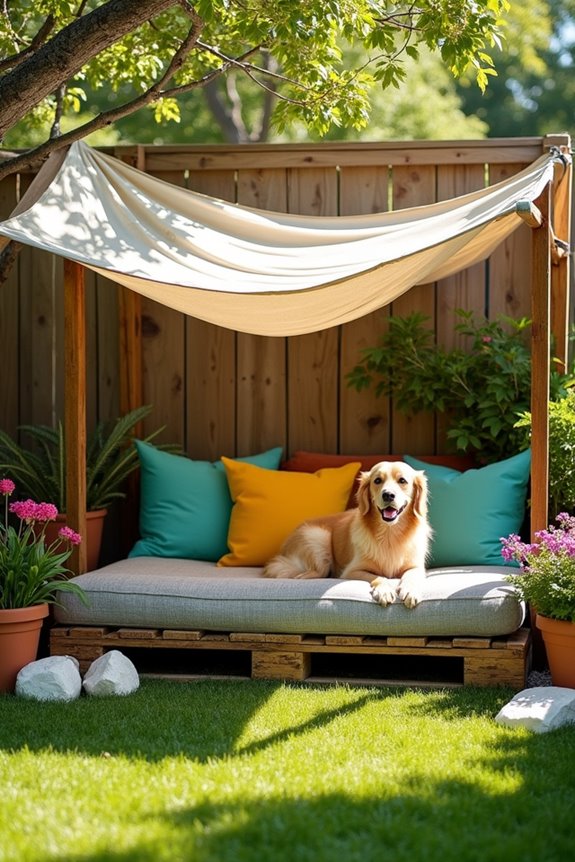 cozy shaded dog retreat