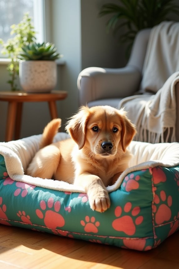 custom paw print dog bed