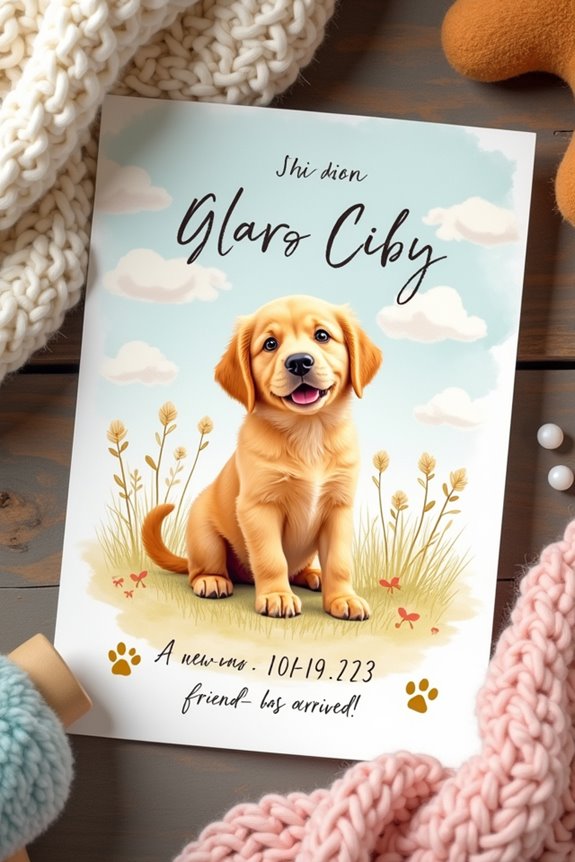 customizable puppy themed announcements