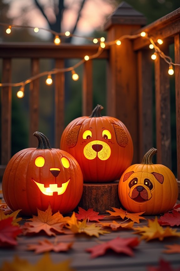 cutesy dog face pumpkins