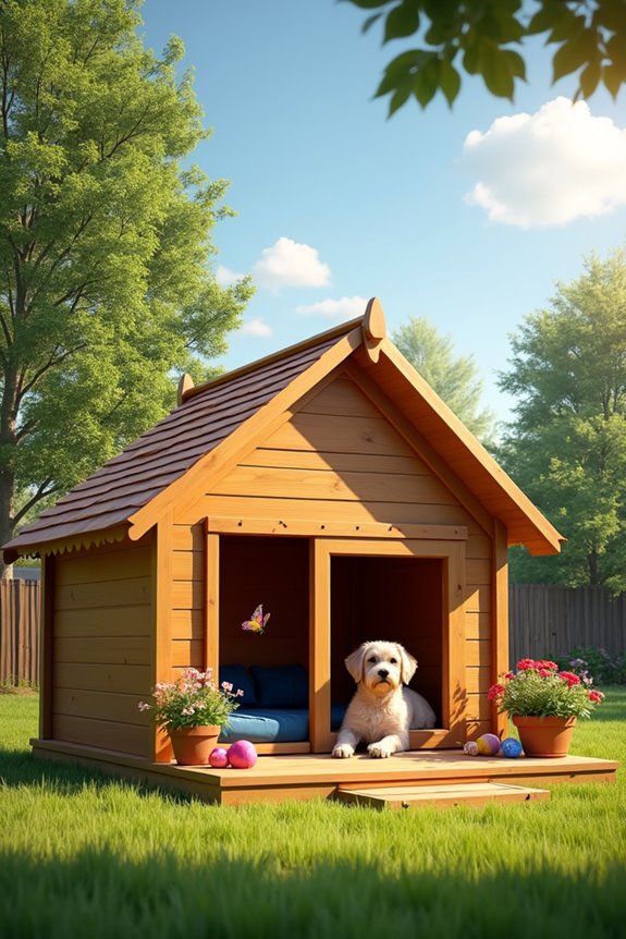diy raised wooden dog house