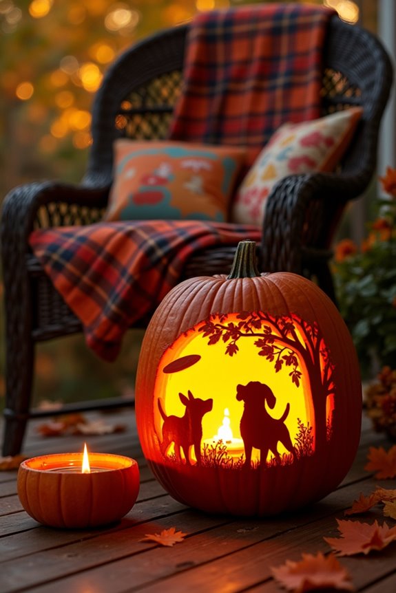 dog park pumpkin carving