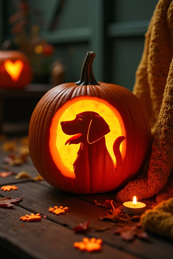 dog silhouette pumpkin carving