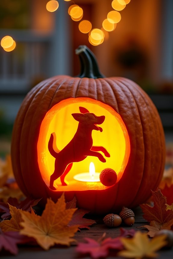 fetching ball pumpkin carvings