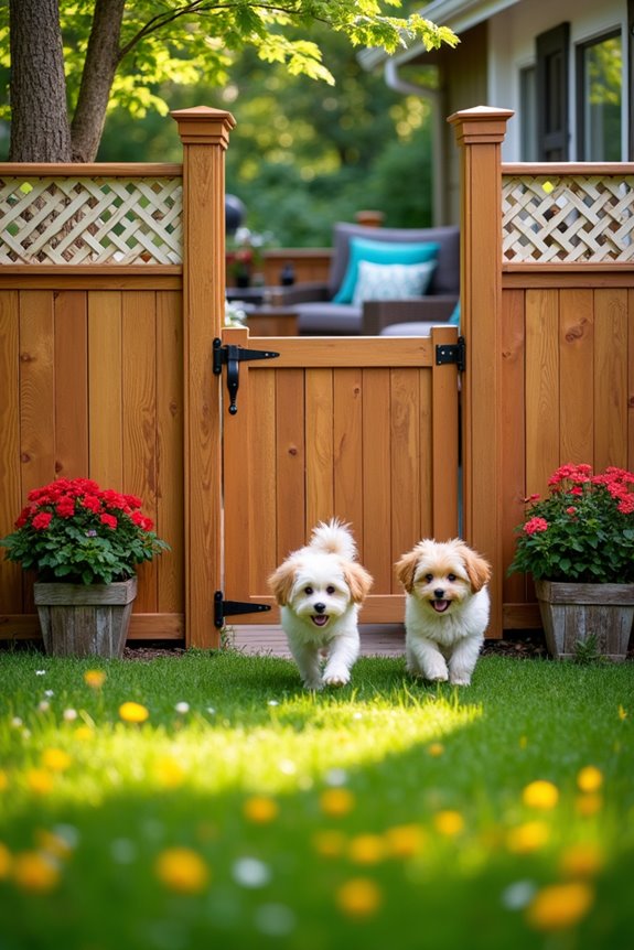natural wood dog fences