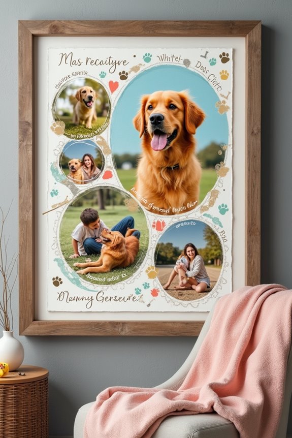 paw print collage art