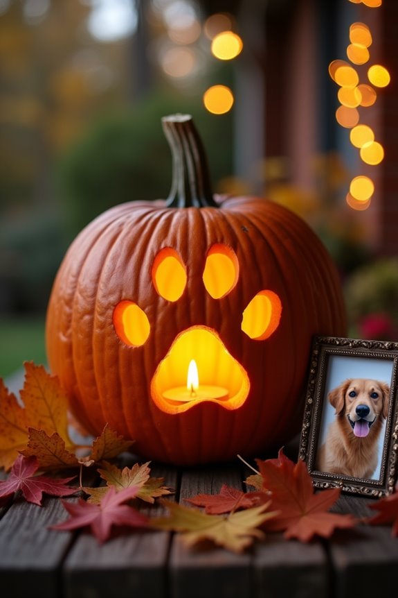 paw print pumpkin carving