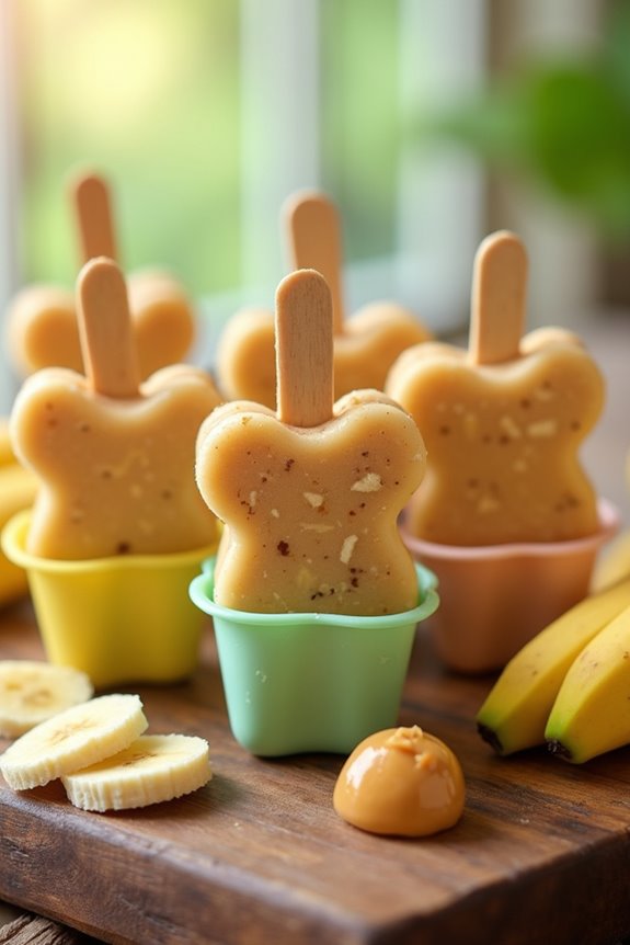peanut butter banana pupsicles