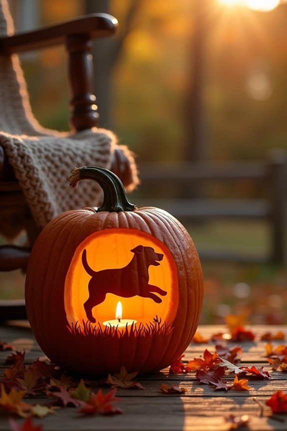 whimsical dog silhouette carving