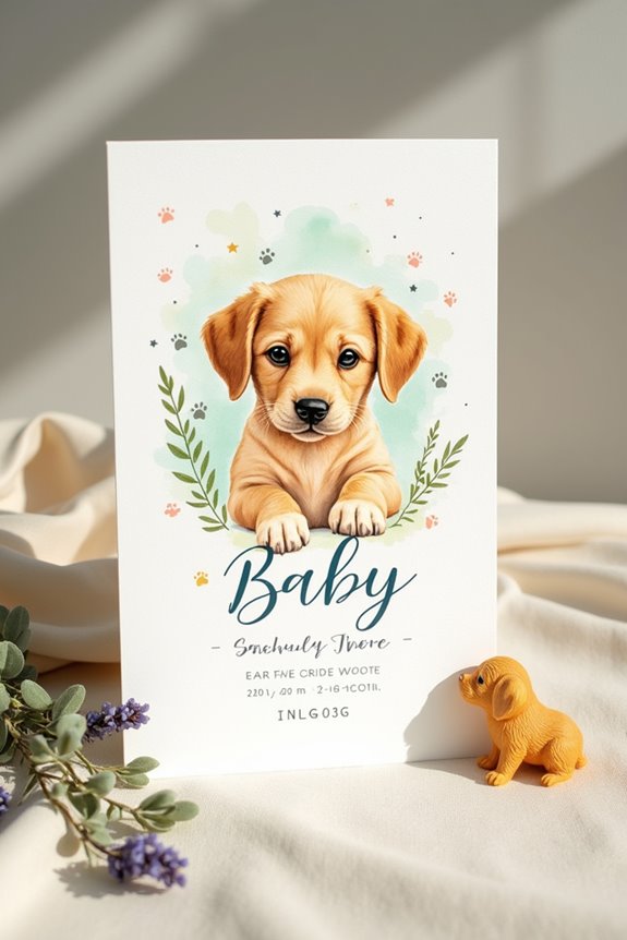 whimsical watercolor puppy announcement