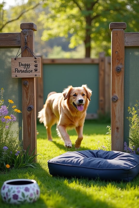 artistic wooden dog fence
