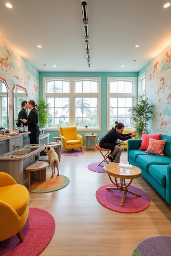chic dog grooming salon arrangements
