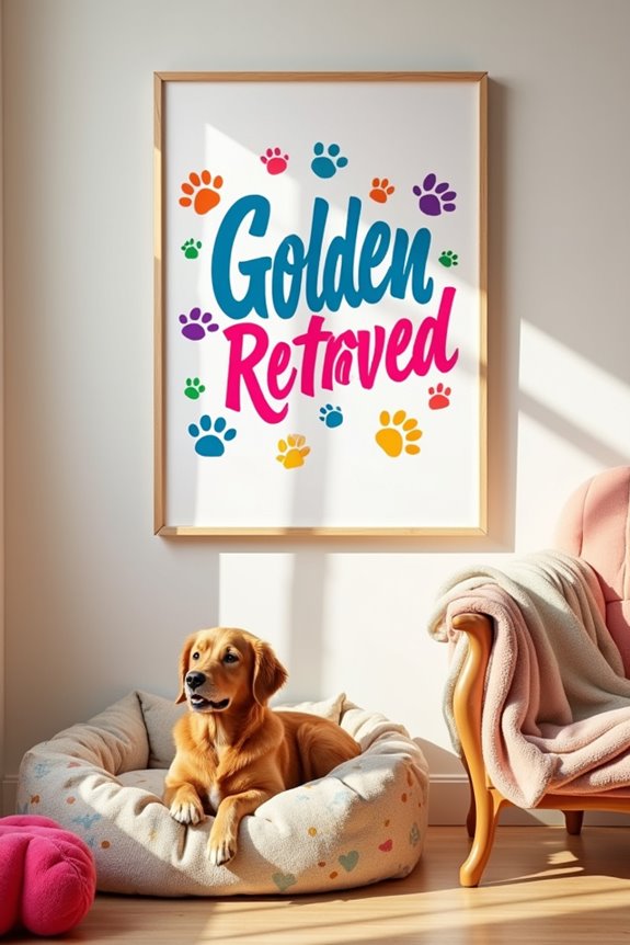 colorful dog breed decor