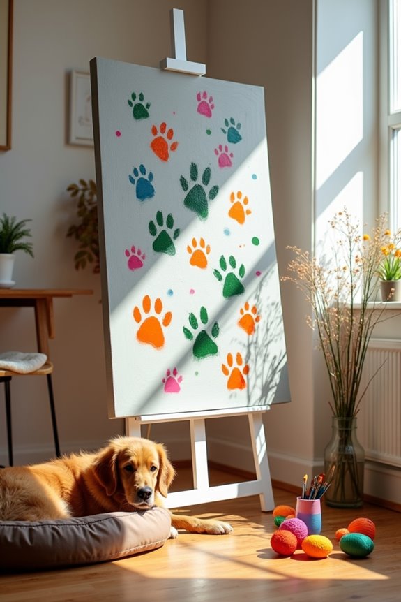 colorful paw print art