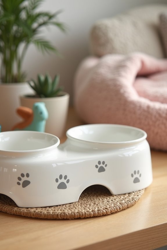 custom paw print ceramic bowls