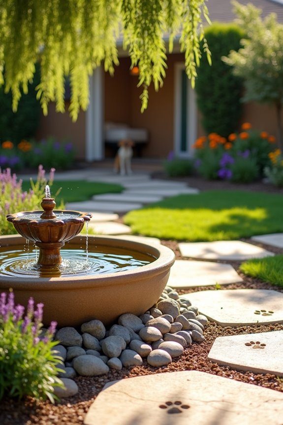 dog friendly water feature placement