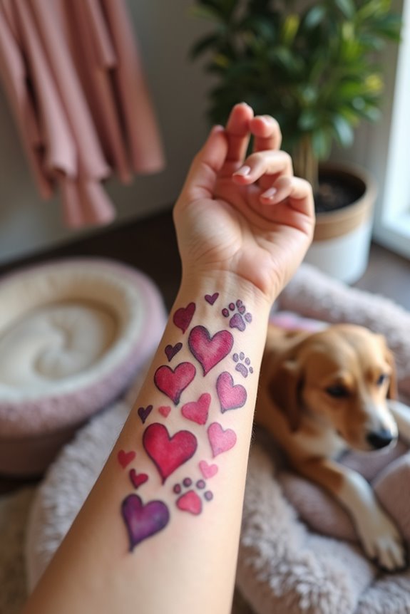 heartfelt dog tattoo design