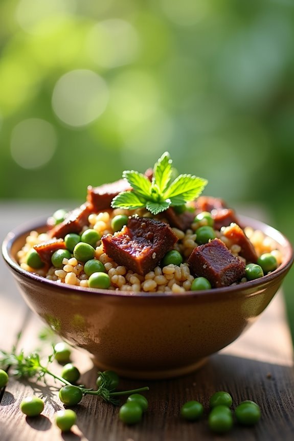 nutritious duck and oat mix