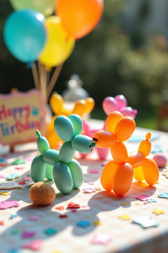 paw print balloon dog centerpieces